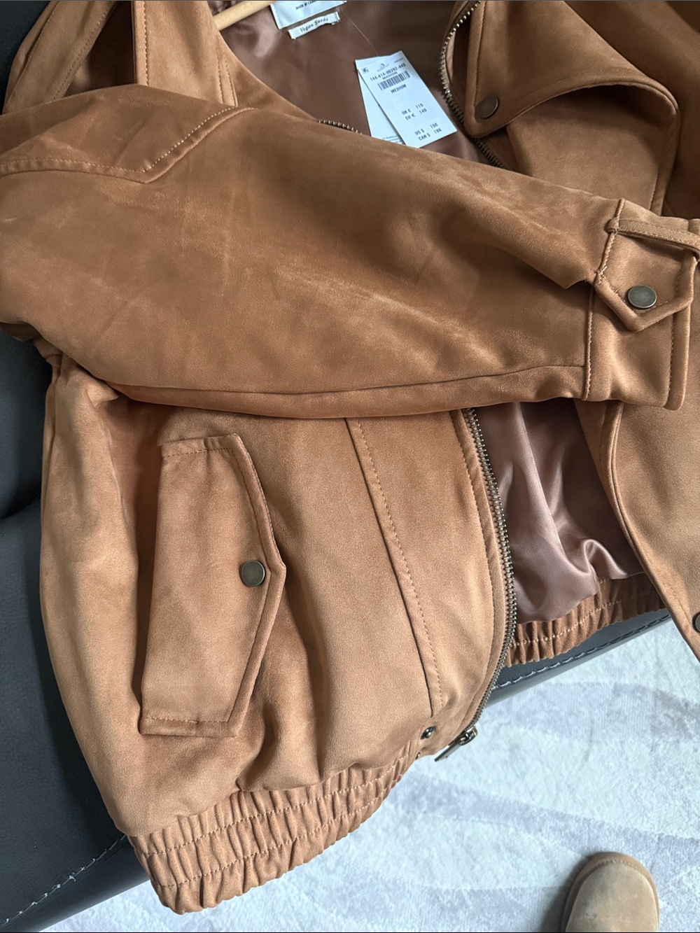 Abercrombie & Fitch Women's Cognac Bomber Jacket - Picture 4 of 7